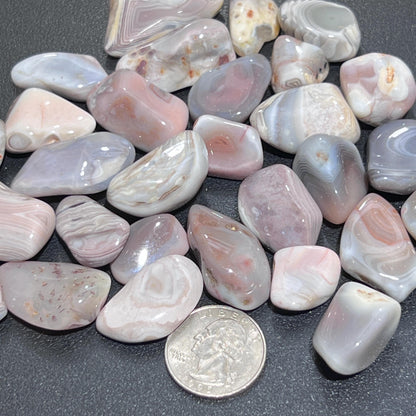 Pink Botswana Agate Tumbled Stones (By The Piece or Pound) Bulk Wholesale Lot Gemstones Supply