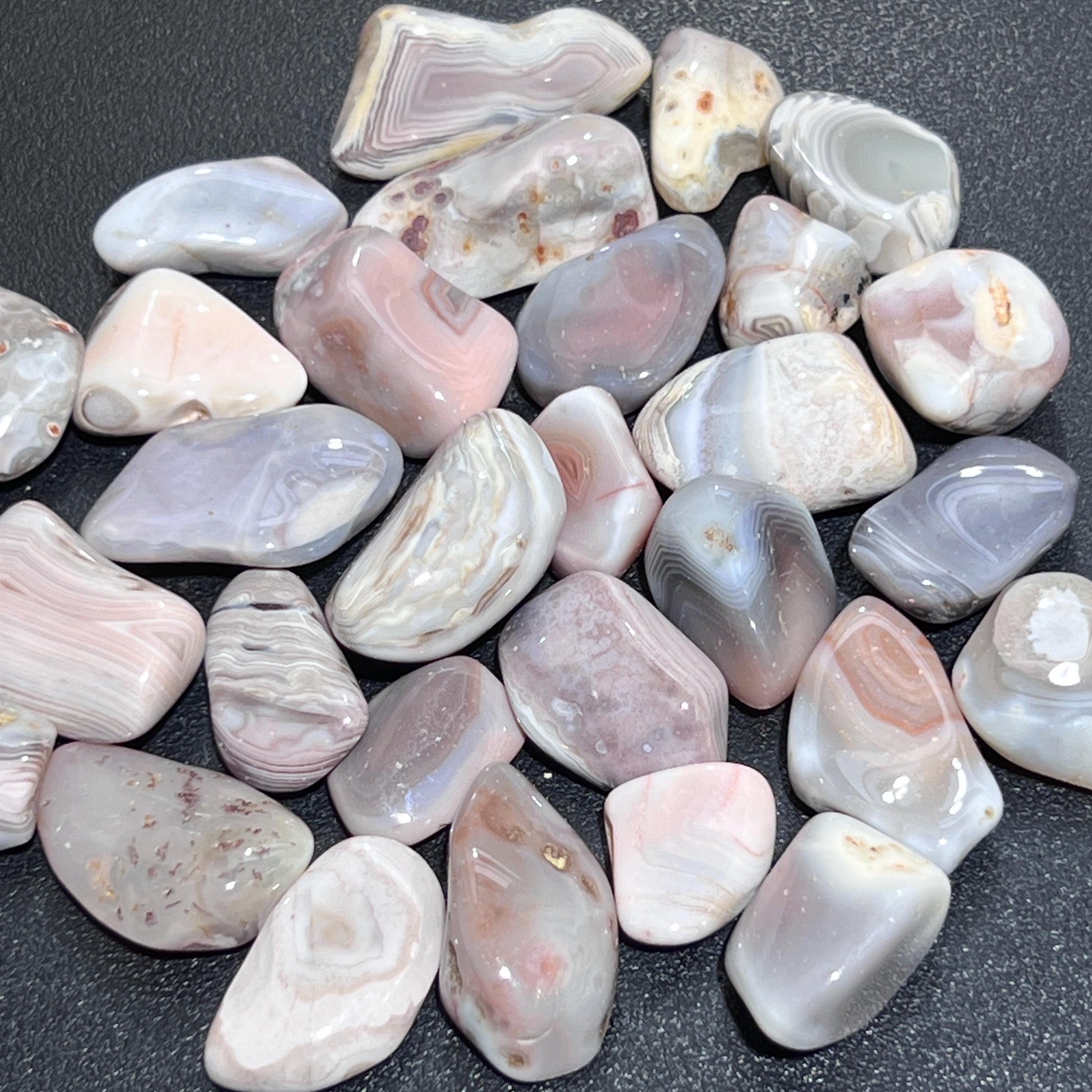 Pink Botswana Agate Tumbled Stones (By The Piece or Pound) Bulk Wholesale Lot Gemstones Supply