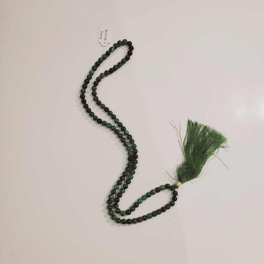 Ruby Zoisite Mala - Crafted for Spiritual Connection