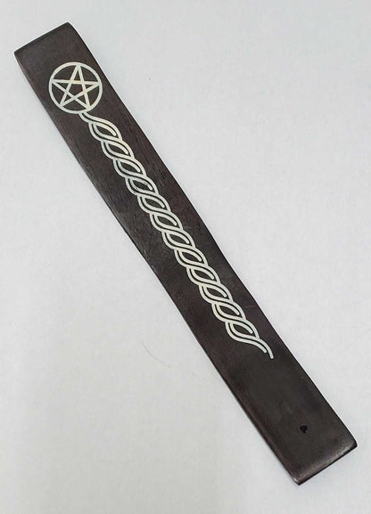 Black Pentacle 10 Inch Wooden Incense Burner Stick