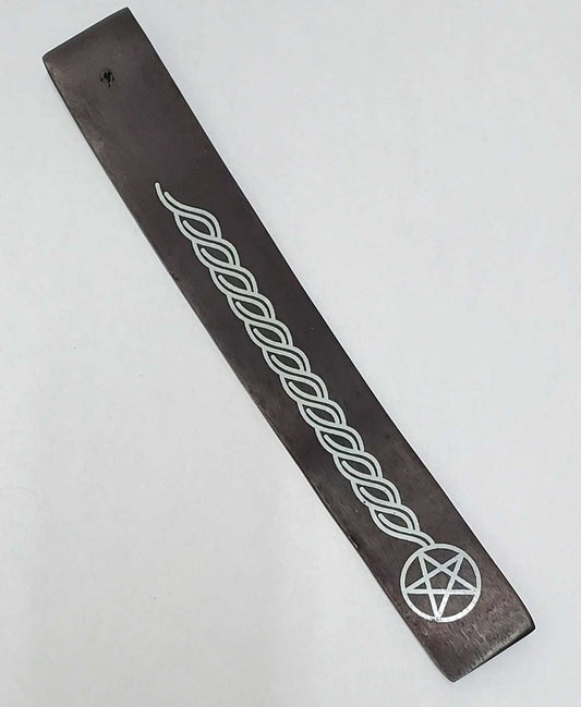 Black Pentacle 10 Inch Wooden Incense Burner Stick