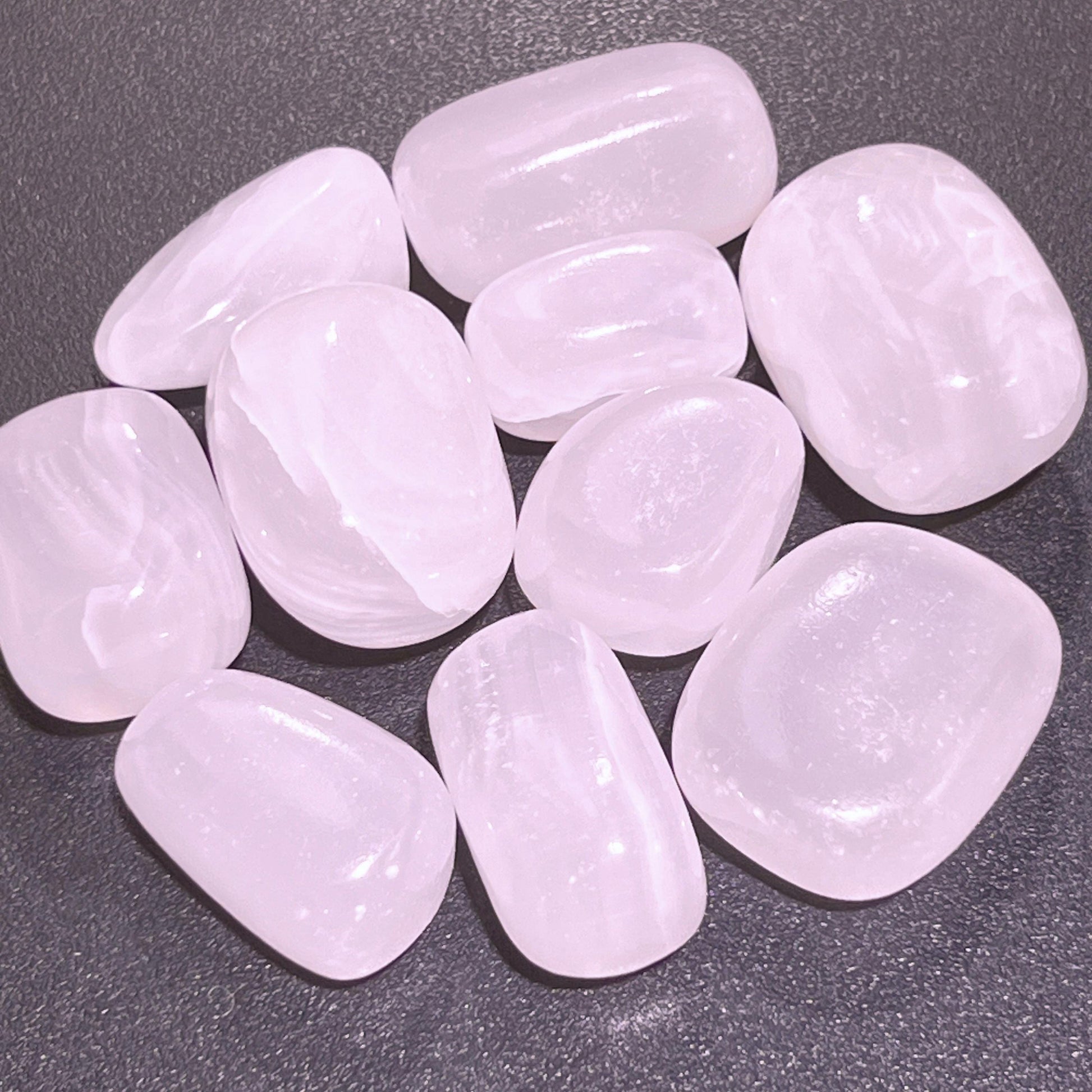 Extra Quality Pink Mangano Calcite Tumbled Stones (UV Reactive)(By The Piece Or Pound) Bulk Wholesale Gemstones Decor Supply