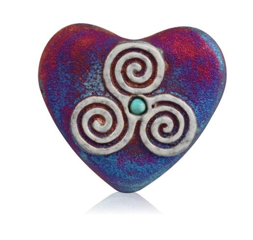 Mini Raku Heart - Celtic Trinity
