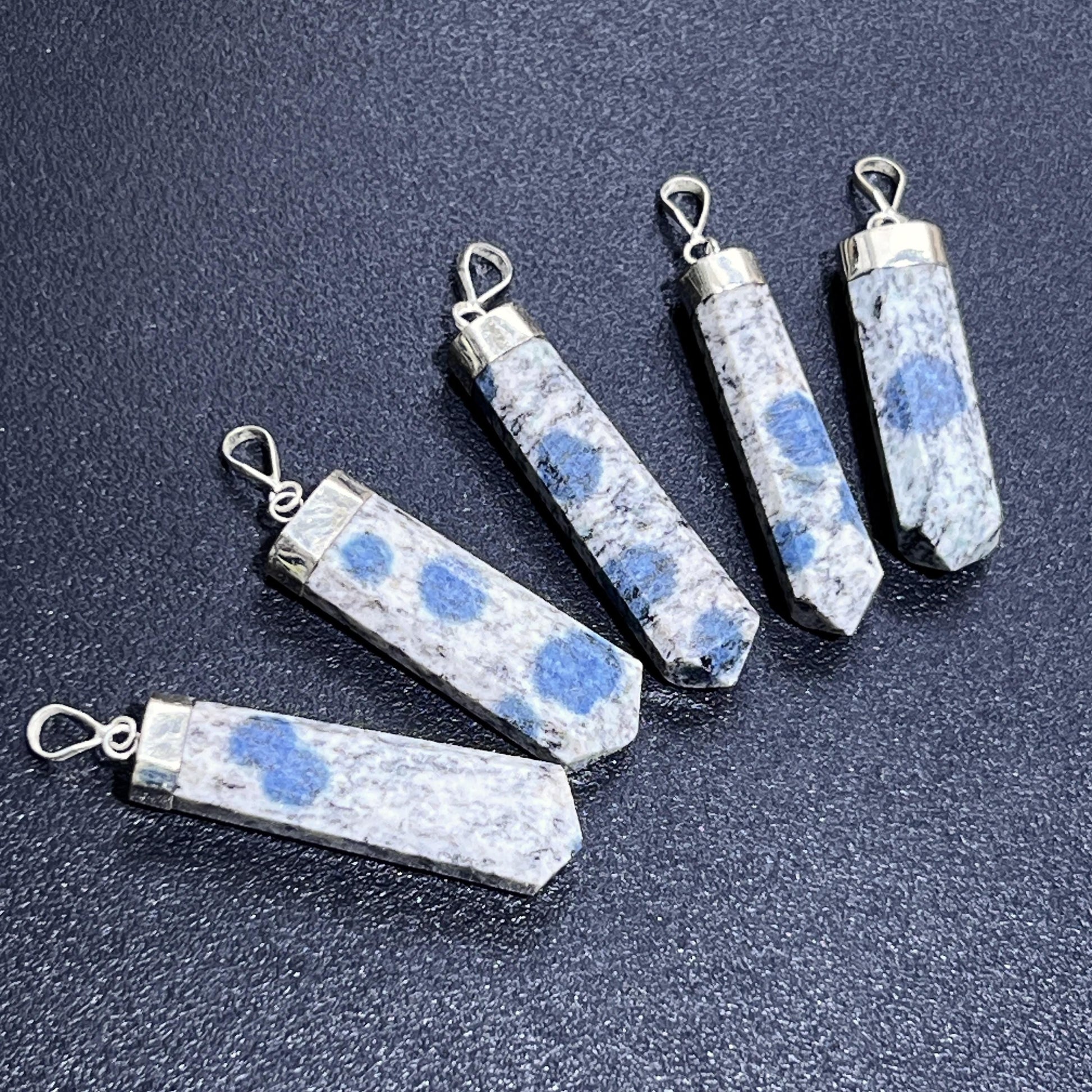 K2 Jasper Crystal Point Pendant (925 Sterling Silver) Faceted Gemstone Jewelry Necklace Supply