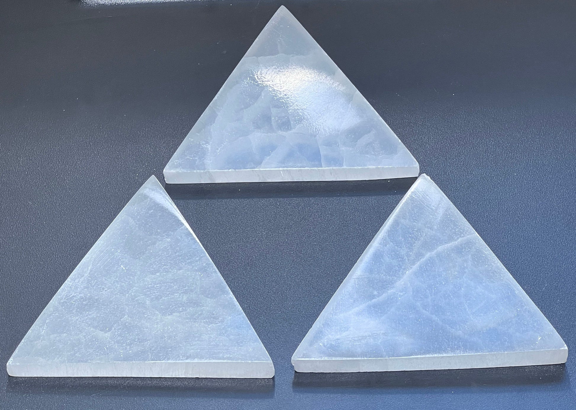 Selenite Crystal Triangle Plate (6 Inches) Wholesale Lot Polished Gemstone Carving Decor