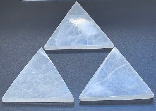 Selenite Crystal Triangle Plate (6 Inches) Wholesale Lot Polished Gemstone Carving Decor