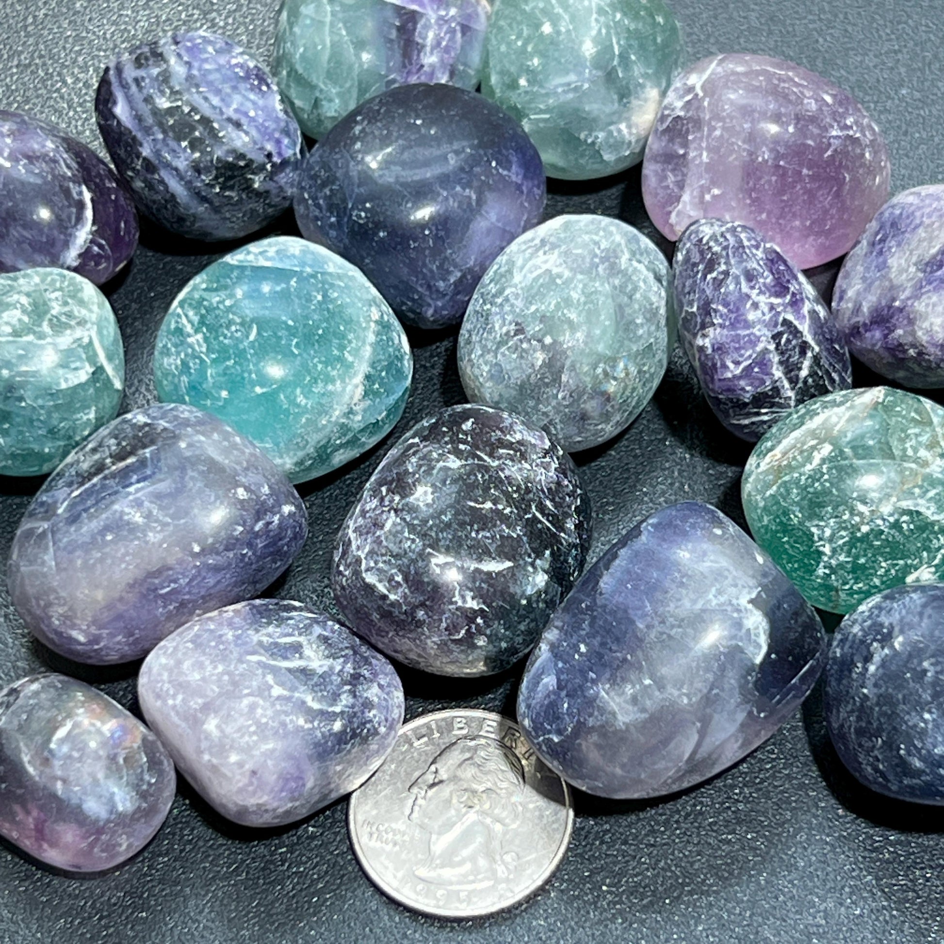 Rainbow Fluorite Crystal Tumbled Stones (By The Piece or Pound) Wholesale