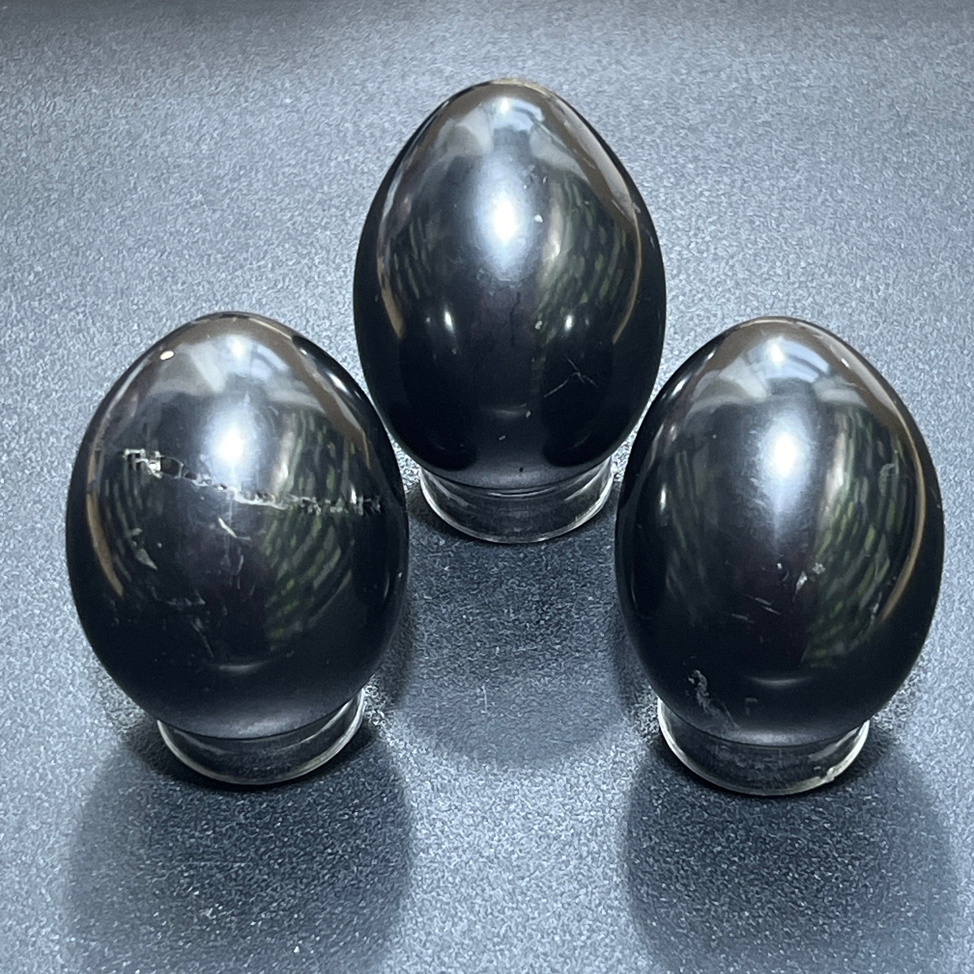 Black Shungite Polished Egg Carving Wholesale