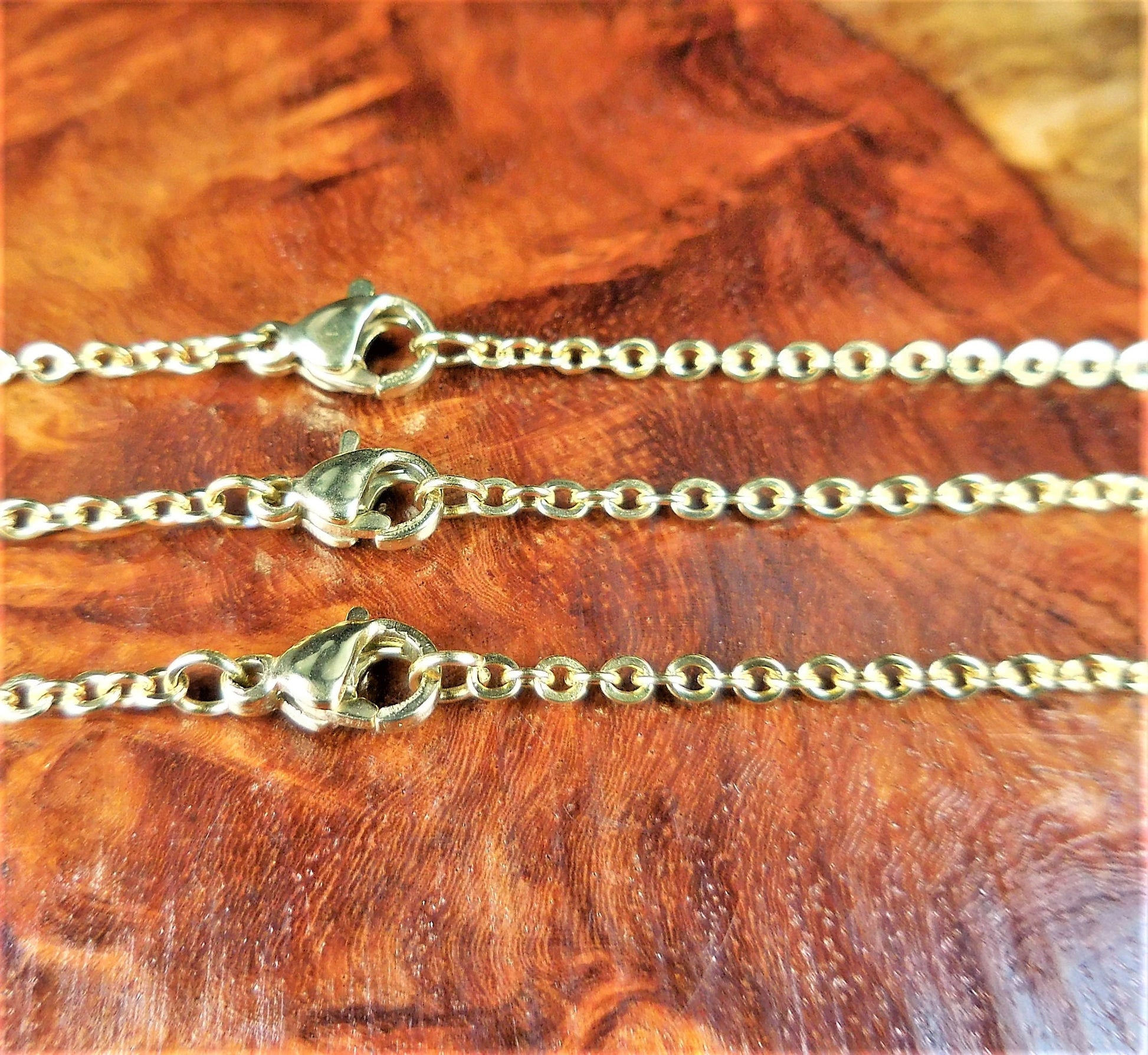 Stainless Steel Necklace Chains Gold - 316 Grade Link Chain - Lobster Claw Clasp