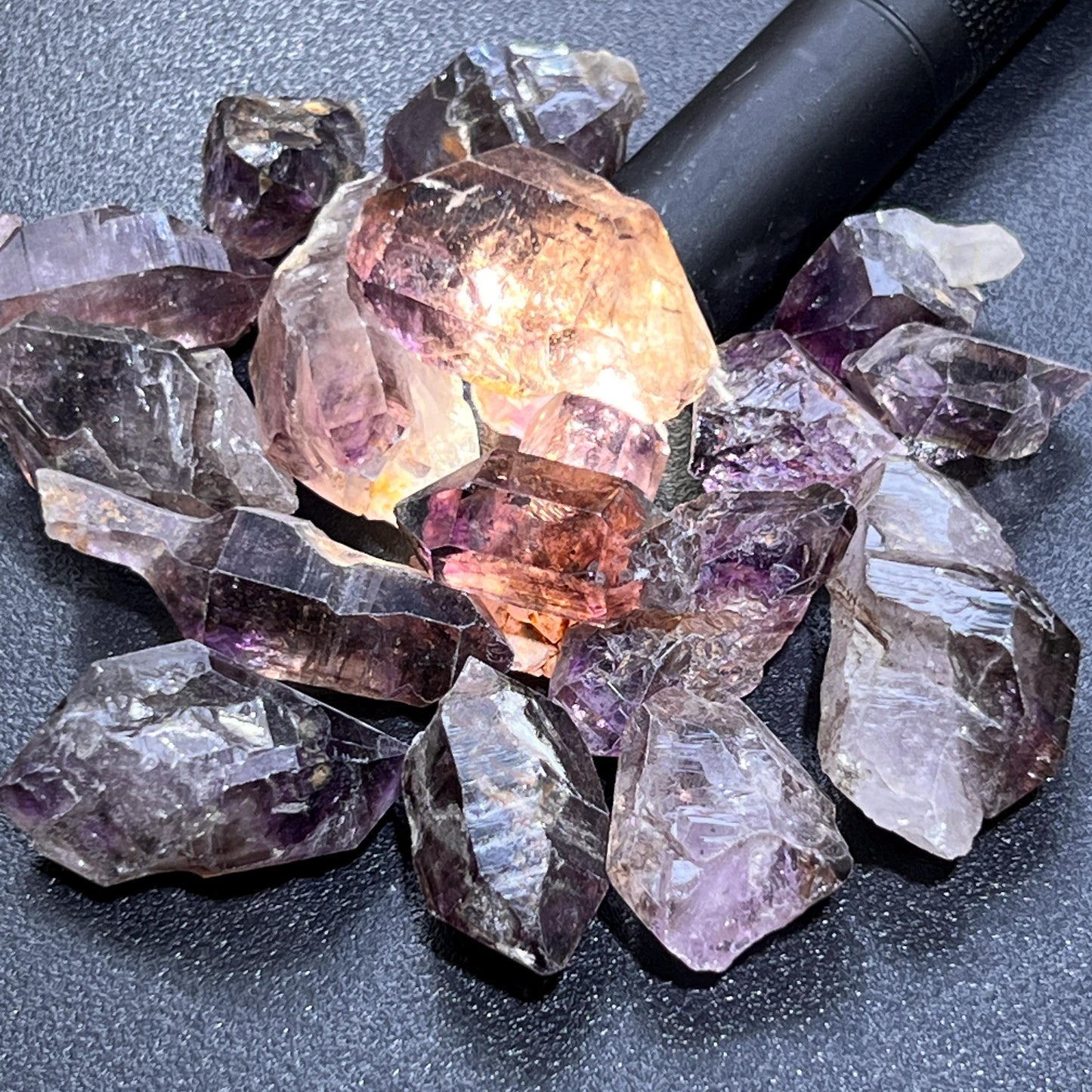 Smoky Shangaan Amethyst Points And Scepters From Zimbabwe