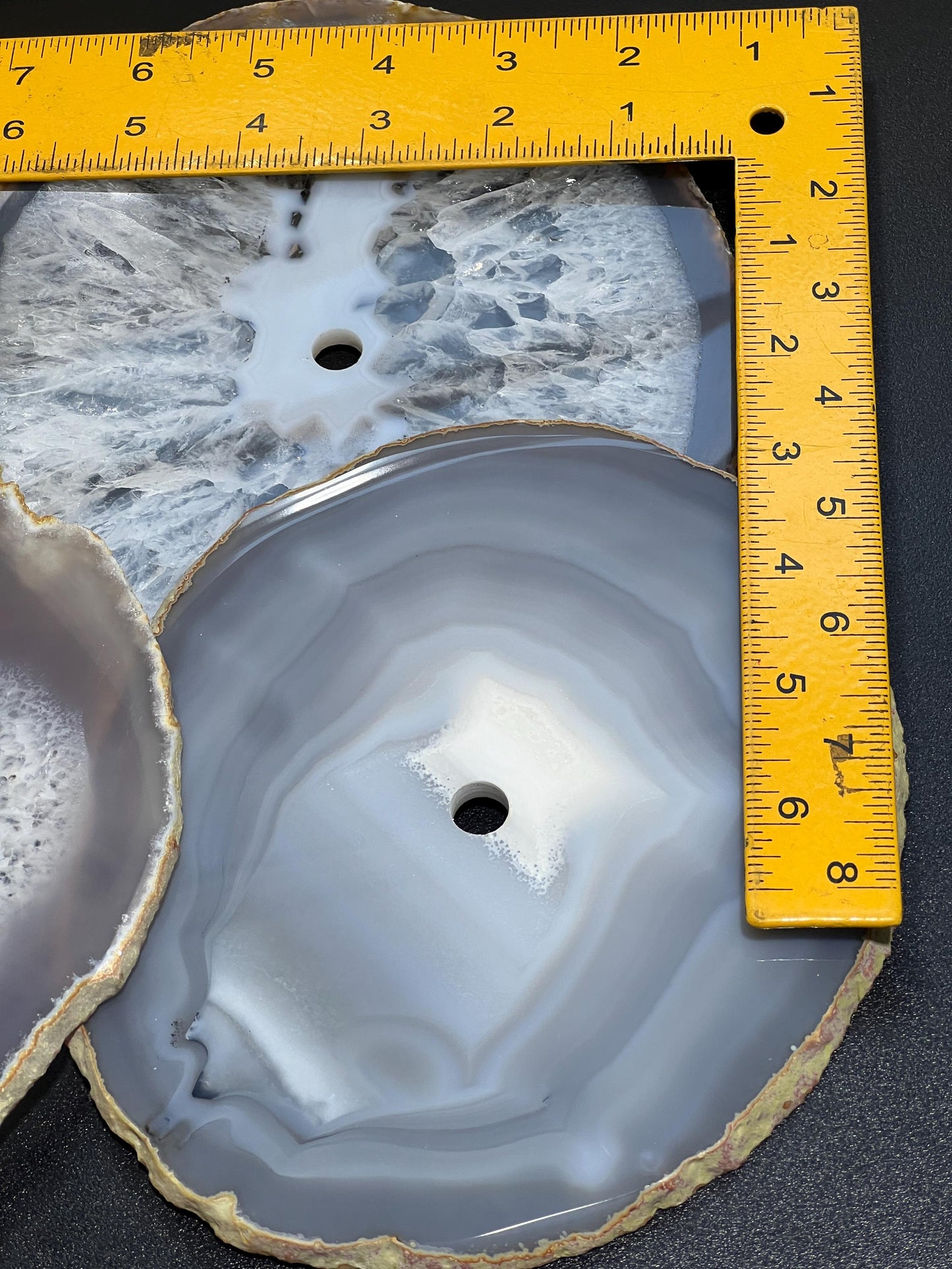 Large Natural Color Agate Slice Clock Faces (6-7 Inches)(1 CM Drilled Hole)