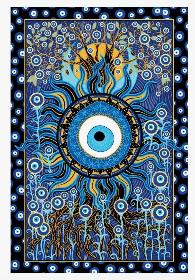 3D Evil Eye Tapestry