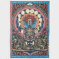 3D Flower Child Tapestry (Meditating Skeleton with Moon Cycles)