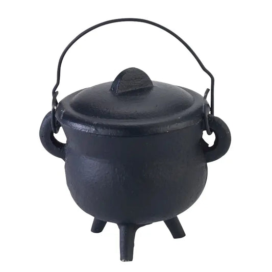 Mystical Small Cauldron With Lid For Incense Rituals