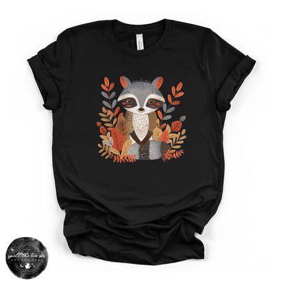 Fall Cartoon Raccoon Tee | Cute Autumn Trash Panda Graphic T-Shirt – additional product image