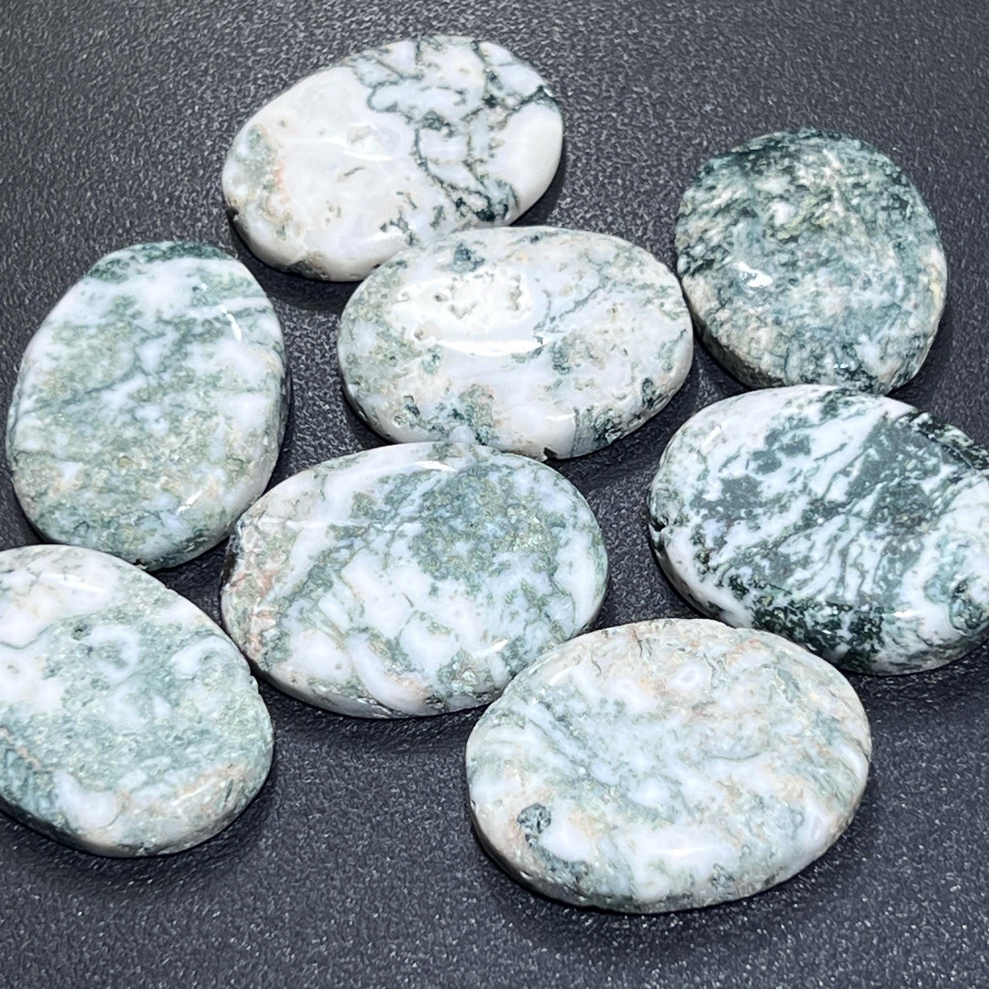 Tree Agate Cabochons Mixed Shapes And Sizes Bulk Wholesale Gemstone Jewelry Supply