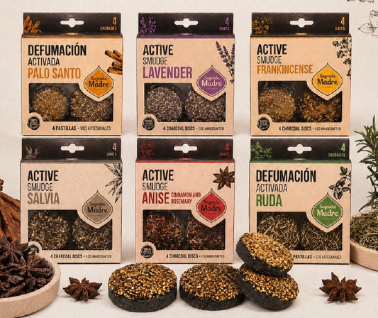Herbal & Resin Smoke Cleansing Charcoal Disc Collection – 45–60 Minute Burn
