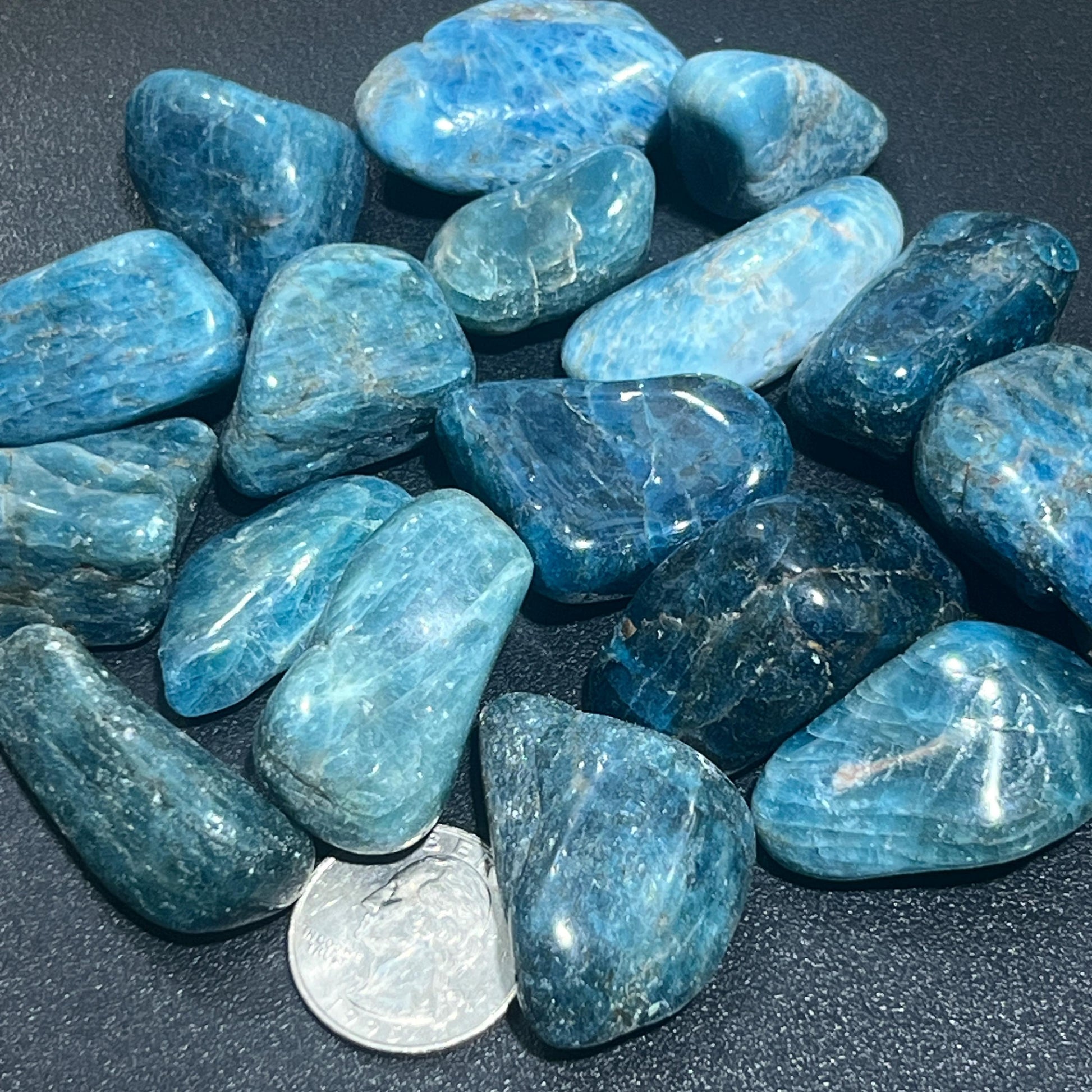 Extra Quality Blue Apatite Tumbled (By The Piece Or Pound) Gemstone Decor Wholesale Bulk Supply