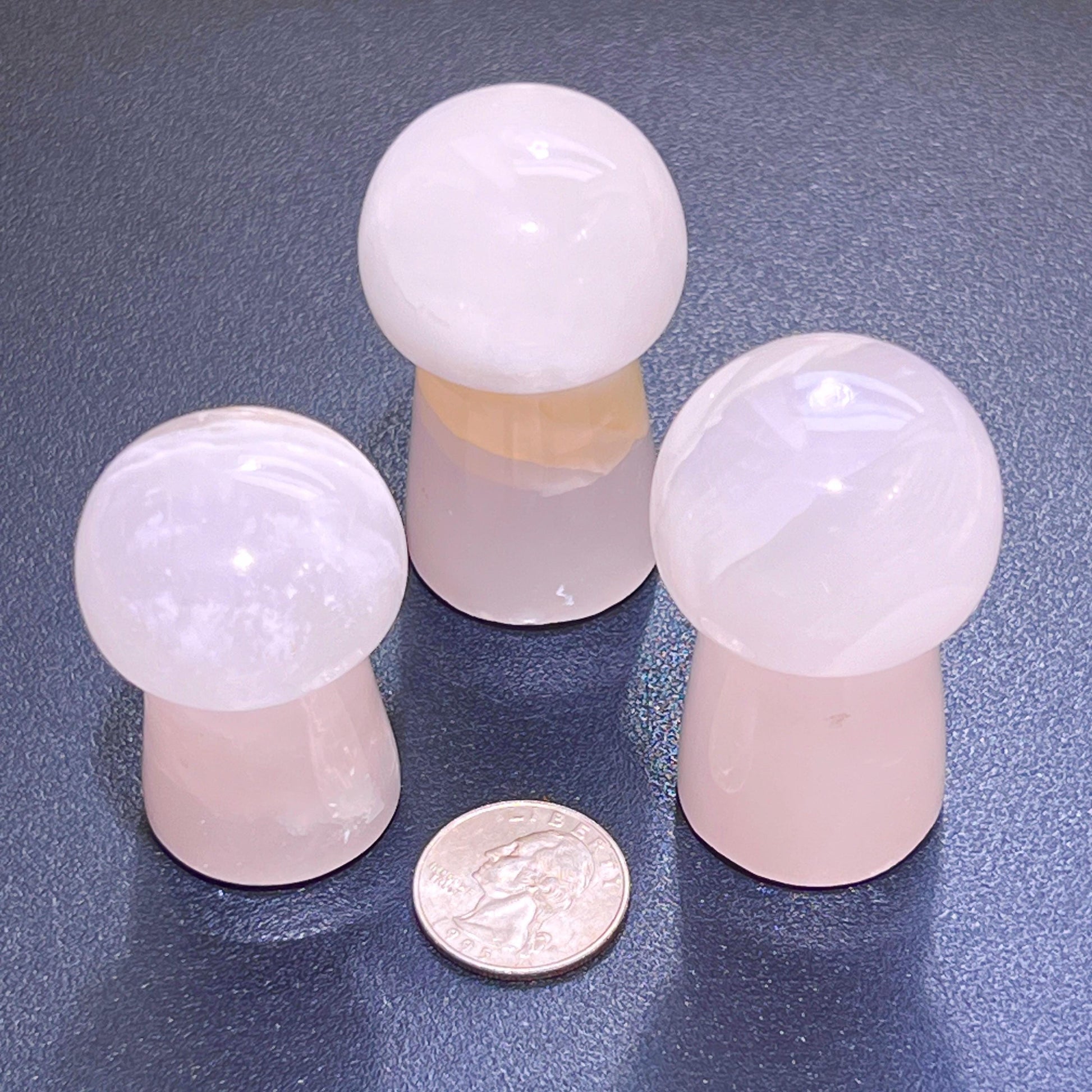 Pink Mangano Calcite Mushroom (UV Reactive) Gemstone Carving