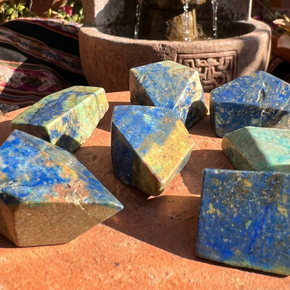 Azurite And Chrysocolla Free-form Shapes Carving Wholesale