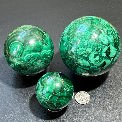 Malachite Spheres (3 Sizes)(5-10 CM) Large Polished Carving
