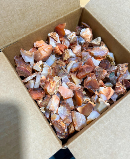 Red White Mixed Carnelian Agate Crystal Rough Raw Stones (By The Piece or Pound) Wholesale