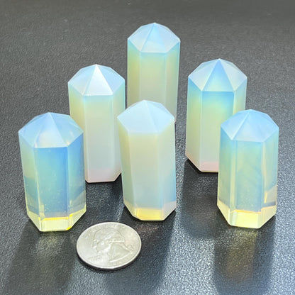 Opalite Glass Crystal Point Tower Obelisk Carving Wholesale
