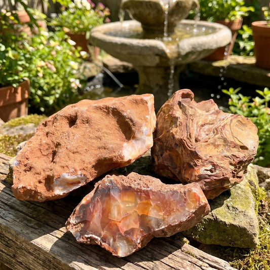 Large Extra Quality Red Carnelian Agate Crystal Boulders (4-8 Inches) Rough Raw Stones
