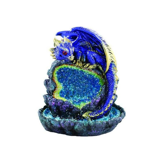 Mystical Blue Baby Dragon Backflow Incense Burner with LED