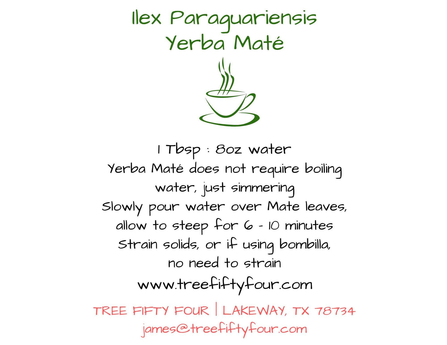Energizing Organic Brazilian Yerba Mate Herbal Tea Blend