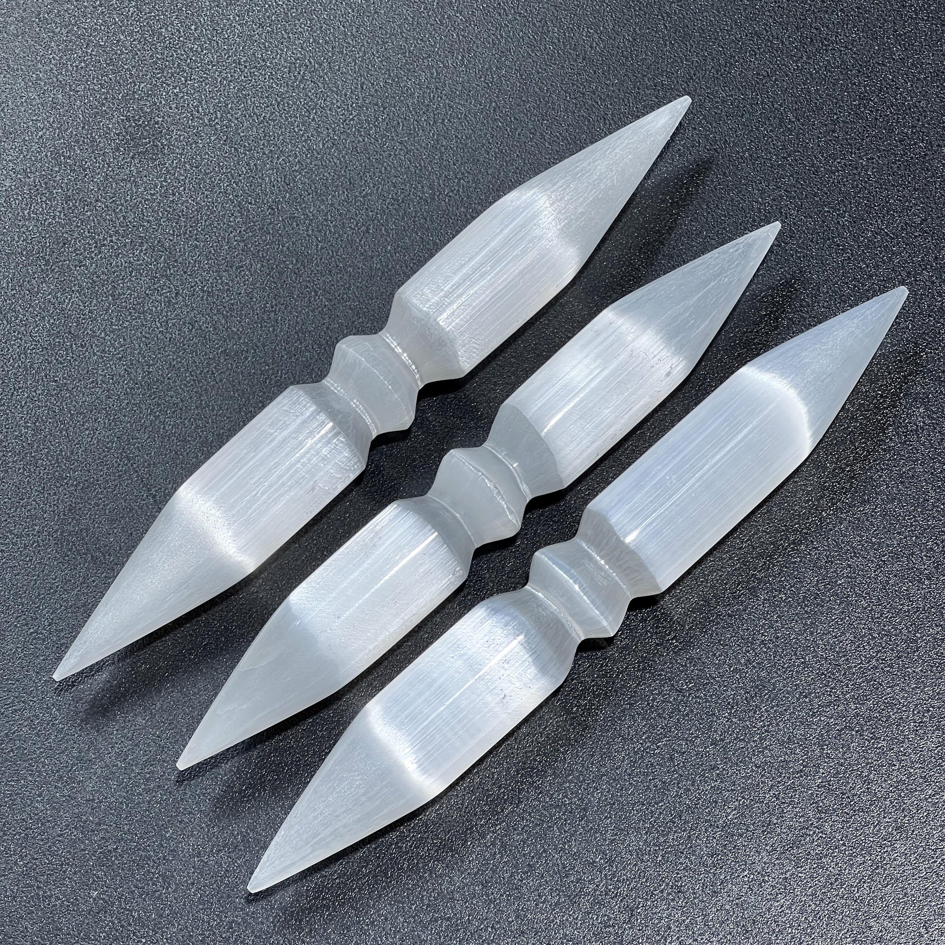 Selenite Crystal Wand Double Point Polished Wholesale Carving
