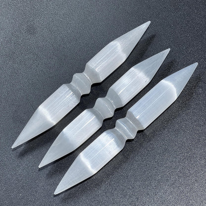 Selenite Crystal Wand Double Point Polished Wholesale Carving