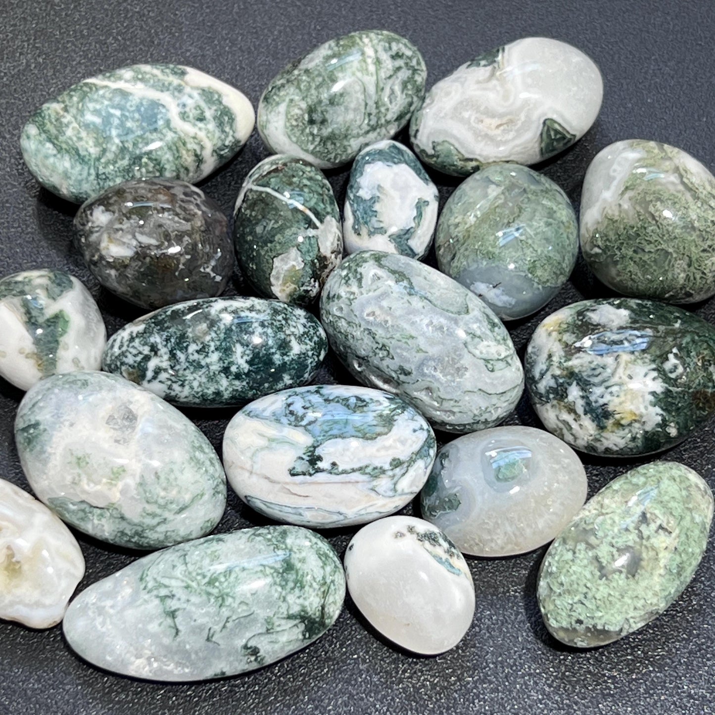 Moss & Tree Agate Tumbled Stones Mixed Quality (By The Piece or Pound) Bulk Wholesale Lot