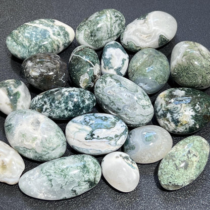 Moss & Tree Agate Tumbled Stones Mixed Quality (By The Piece or Pound) Bulk Wholesale Lot