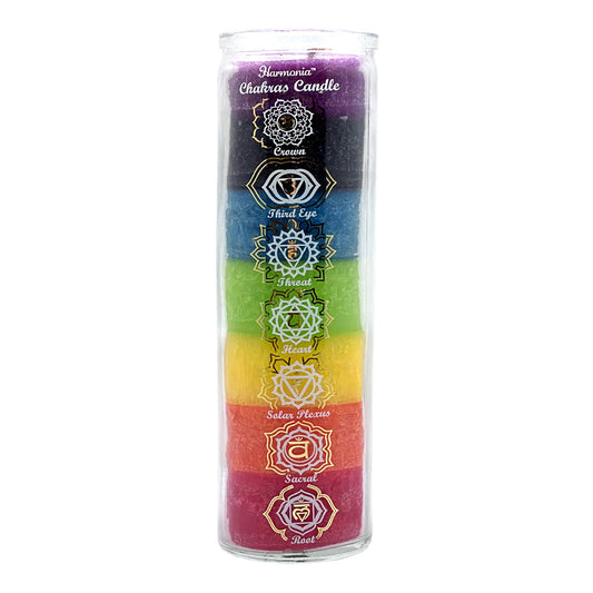 7 Day Chakra Glass Prayer Candle