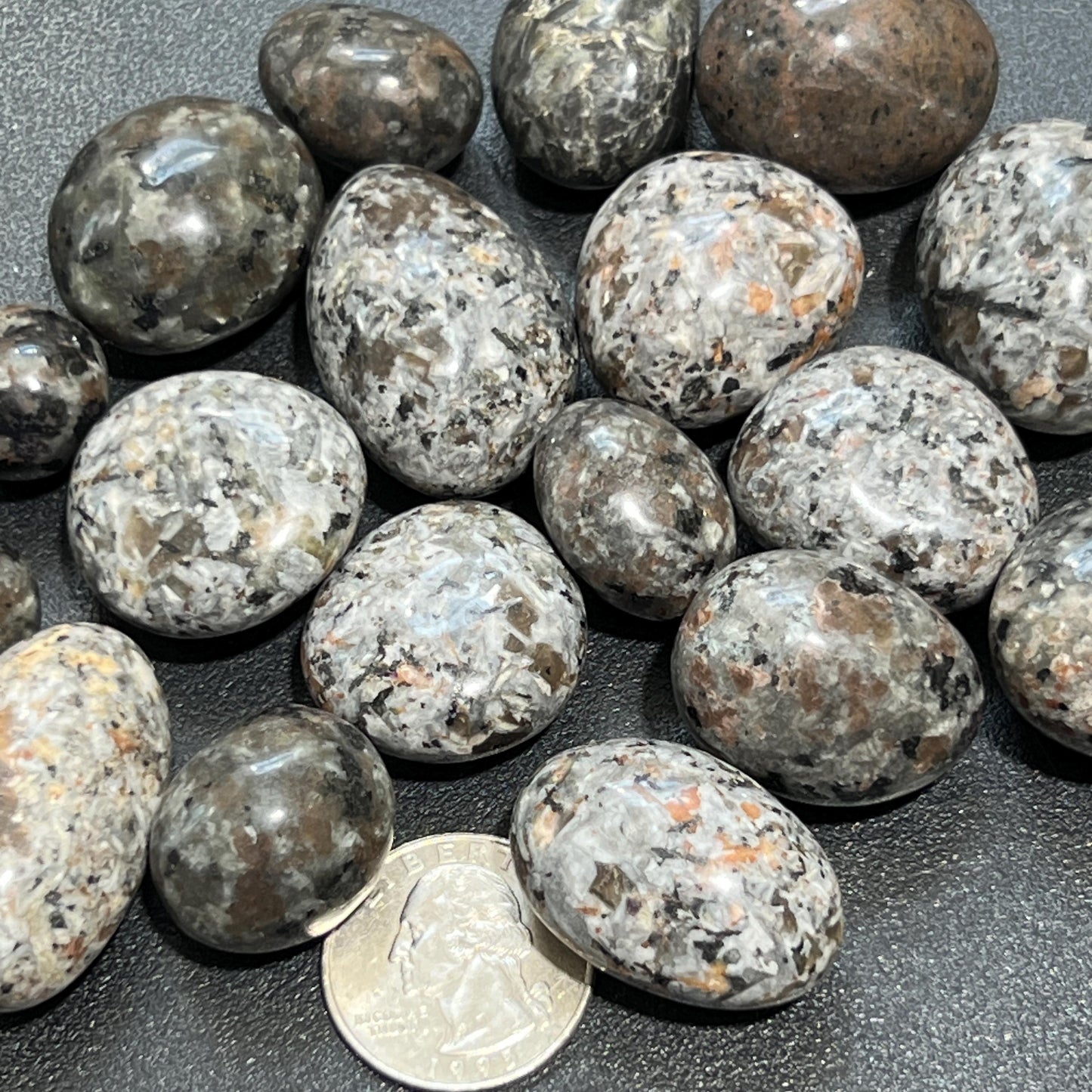 Syenite Tumbled Stones (UV Reactive)(By The Piece or Pound) Wholesale