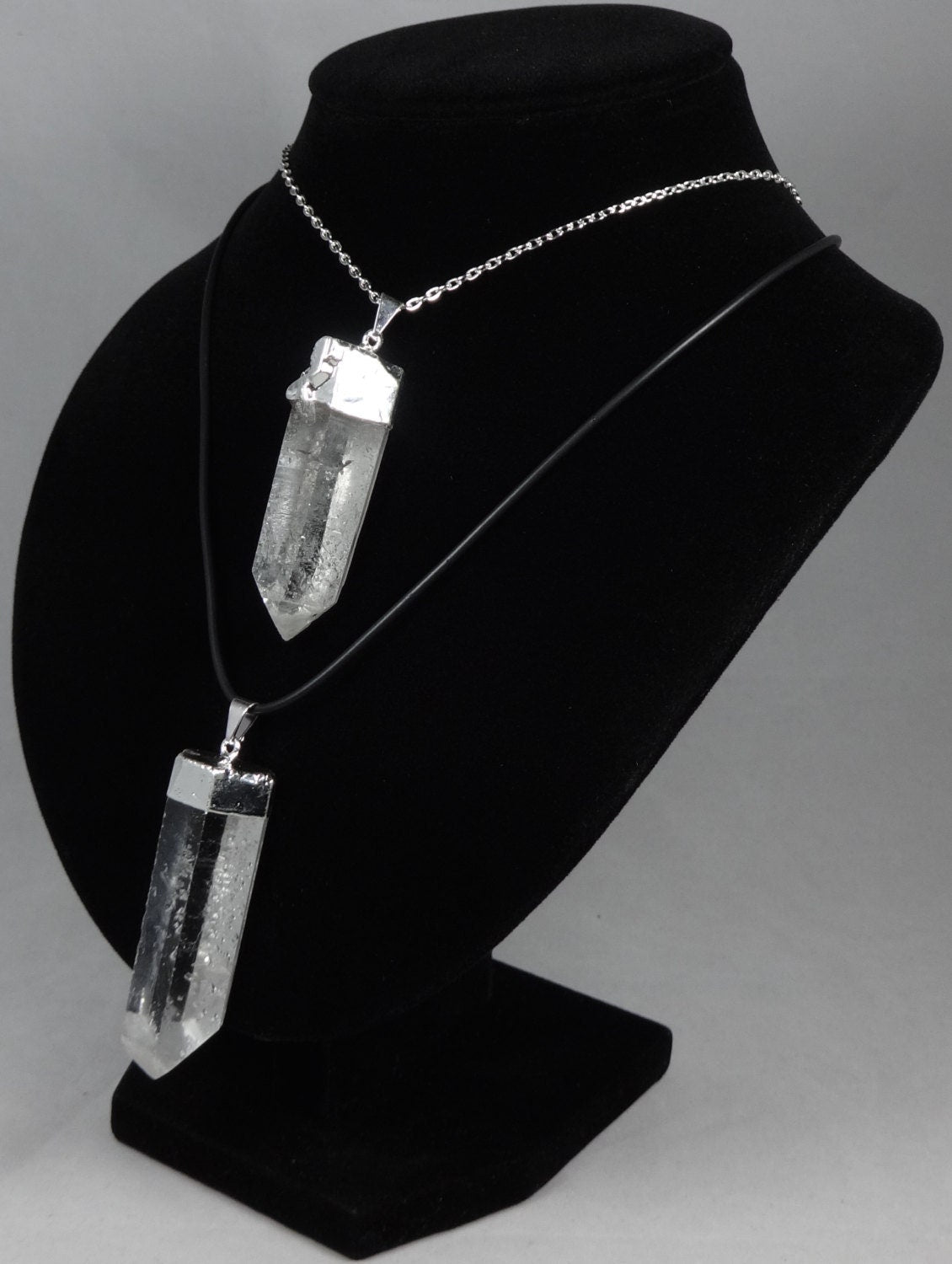 Large Quartz Crystal Point Pendant (Silver Plated) Wholesale