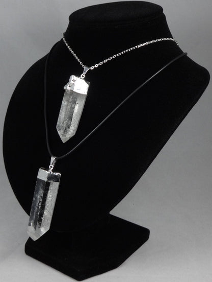 Large Quartz Crystal Point Pendant (Silver Plated) Wholesale