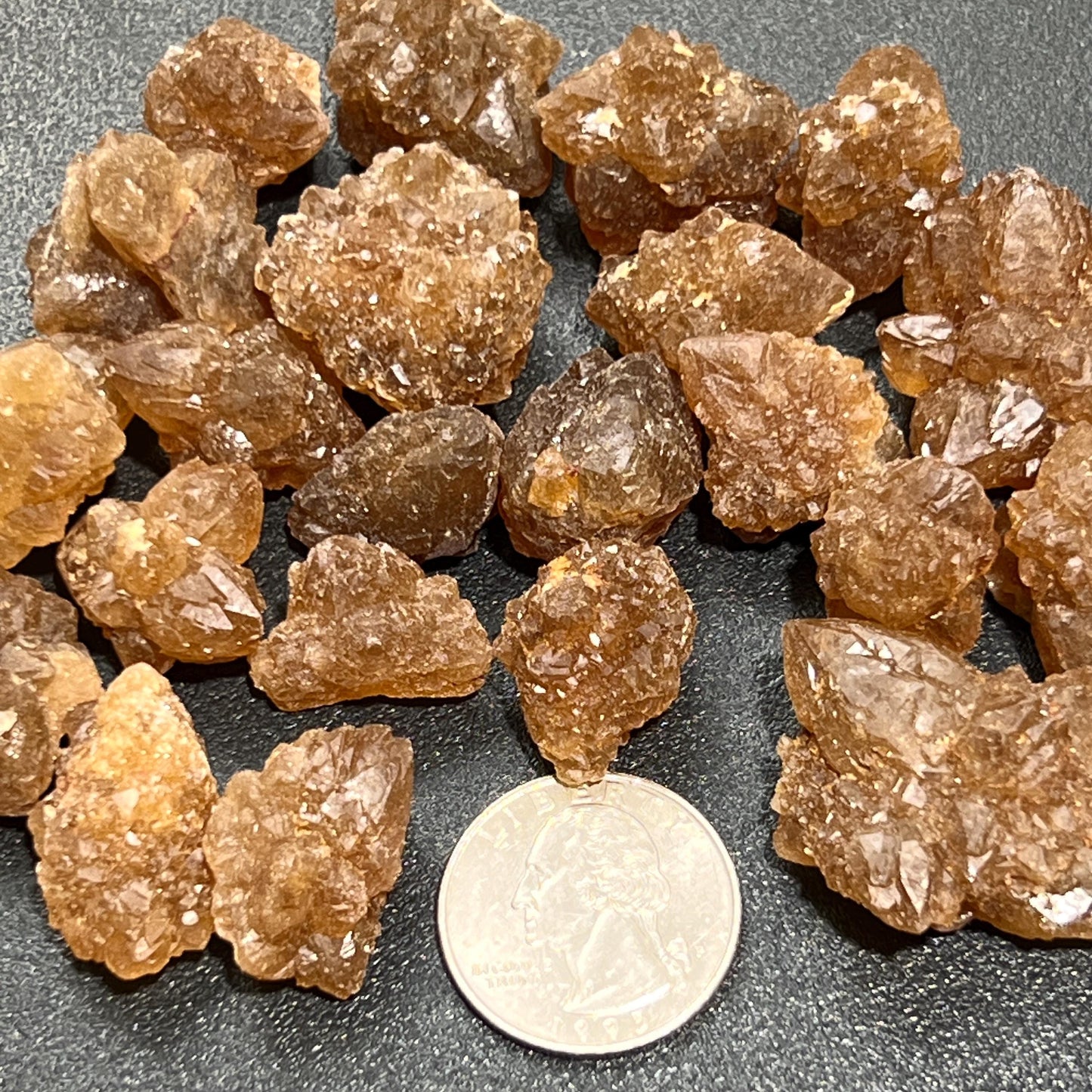 Small Citrine Crystal Clusters Rough From Morocco Untreated