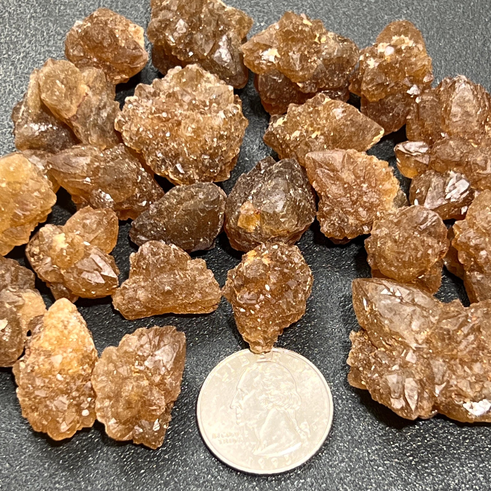 Small Citrine Crystal Clusters Rough From Morocco Untreated