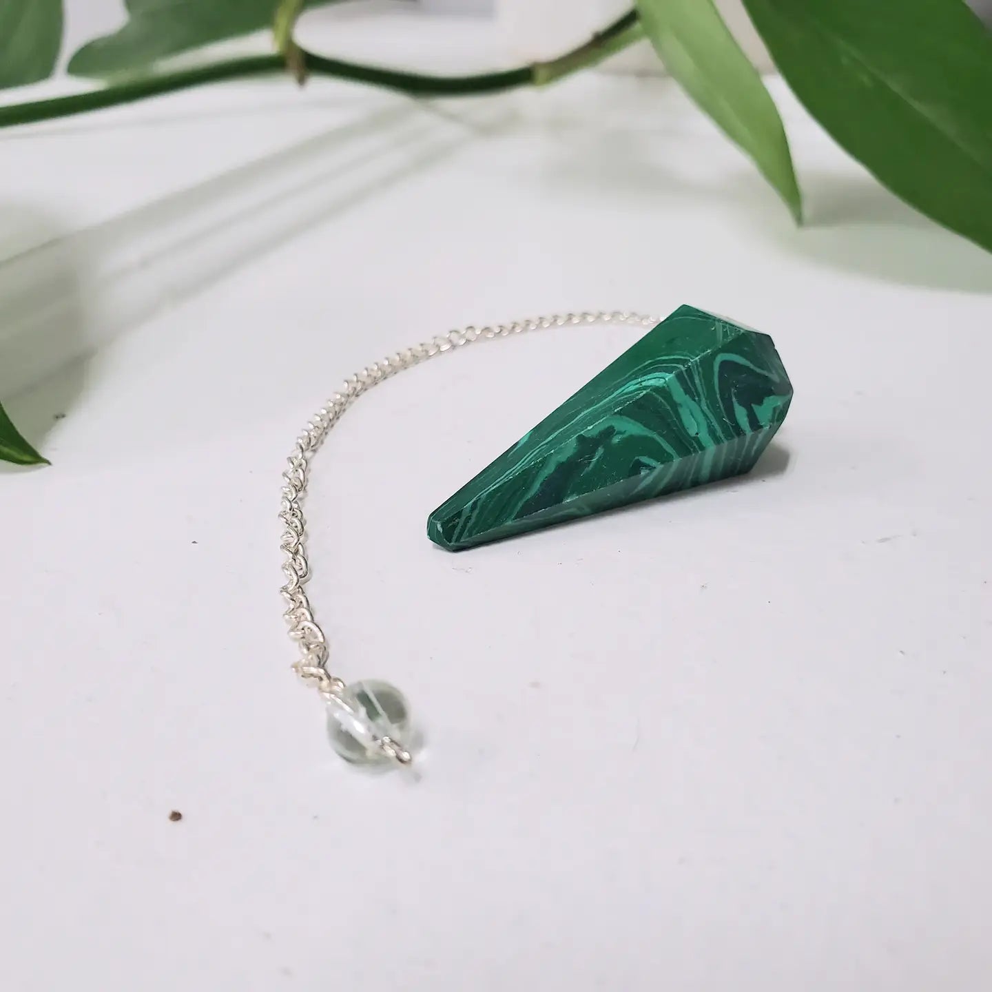 Authentic Malachite Crystal Pendulum For Protection