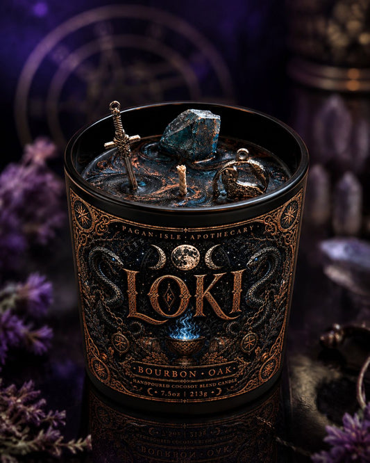 Loki Crystal Candle | Chaos & Transformation Spell Candle