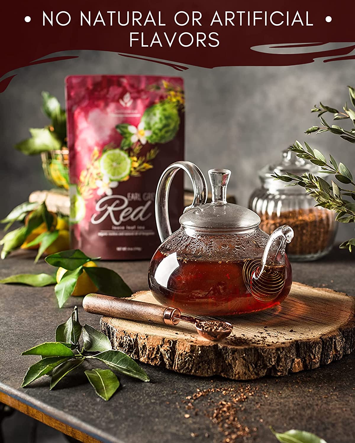 USDA Organic Earl Grey Rooibos Loose Leaf Tea, Caffeine-Free