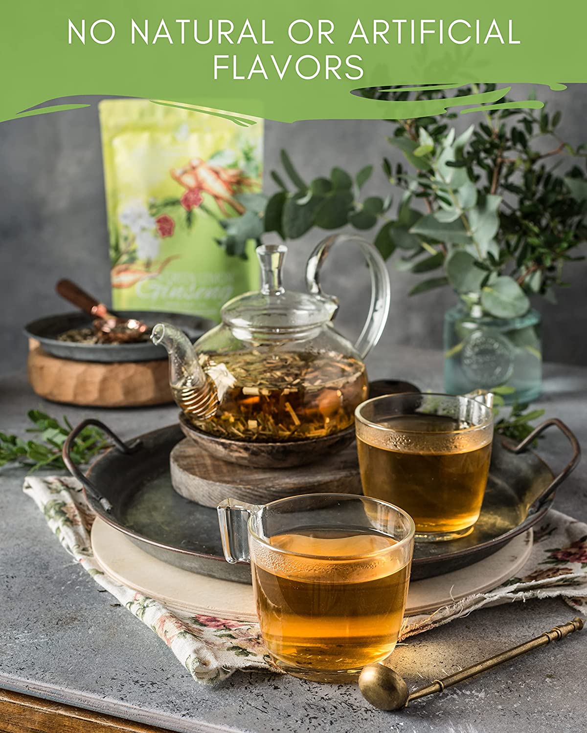 USDA Organic Green Lemon Ginseng Loose Leaf Tea, 4 Oz