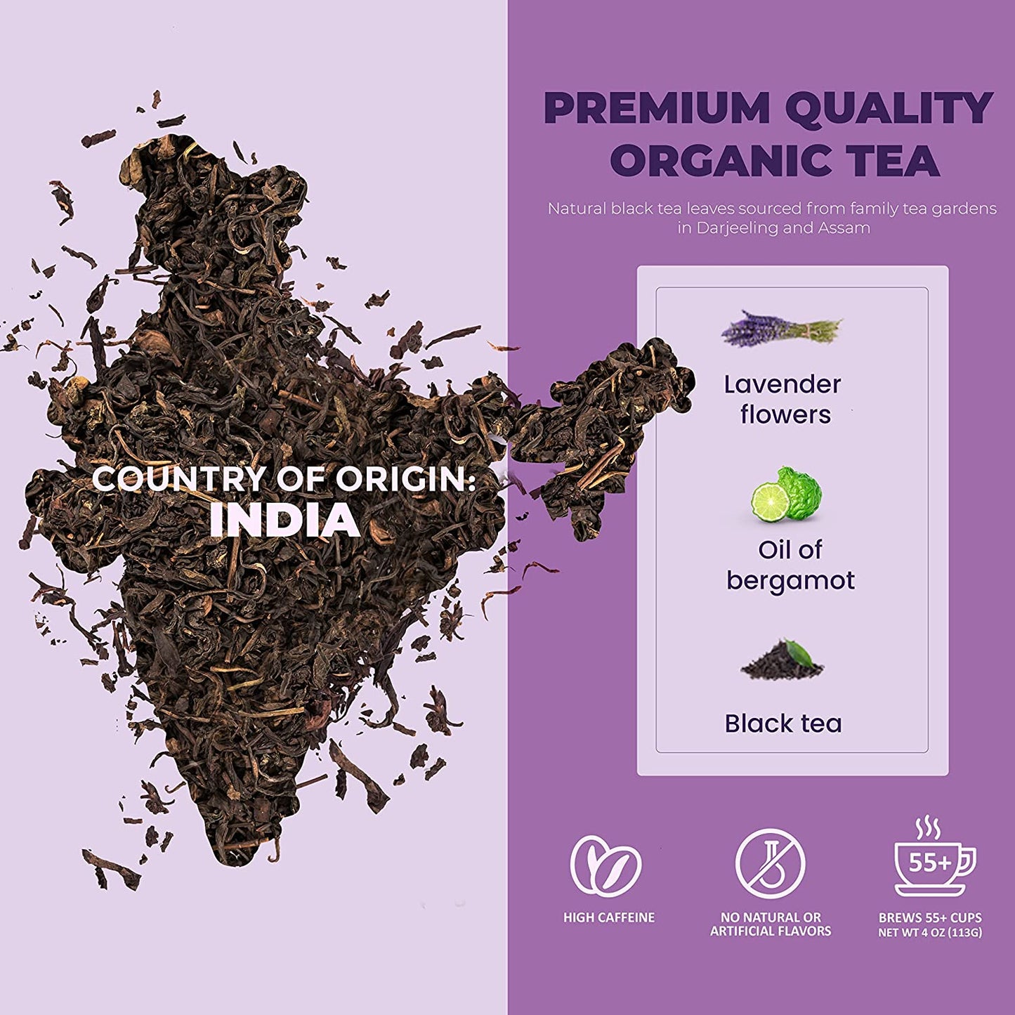 Organic Earl Grey Lavender Loose Tea Blend with Bergamot
