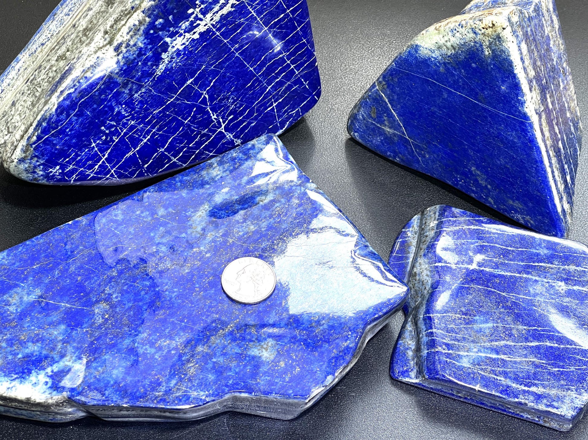 Large Blue Lapis Lazuli Freeform Polished Slab Boulders Carvings Wholesale