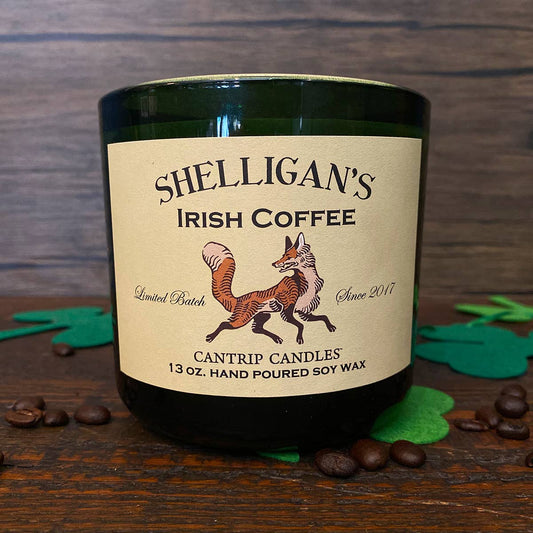 Cantrip Candles Shelligan’s Irish Coffee – 13 Oz Soy Candle with Whiskey, Coffee, Cream & Chocolate