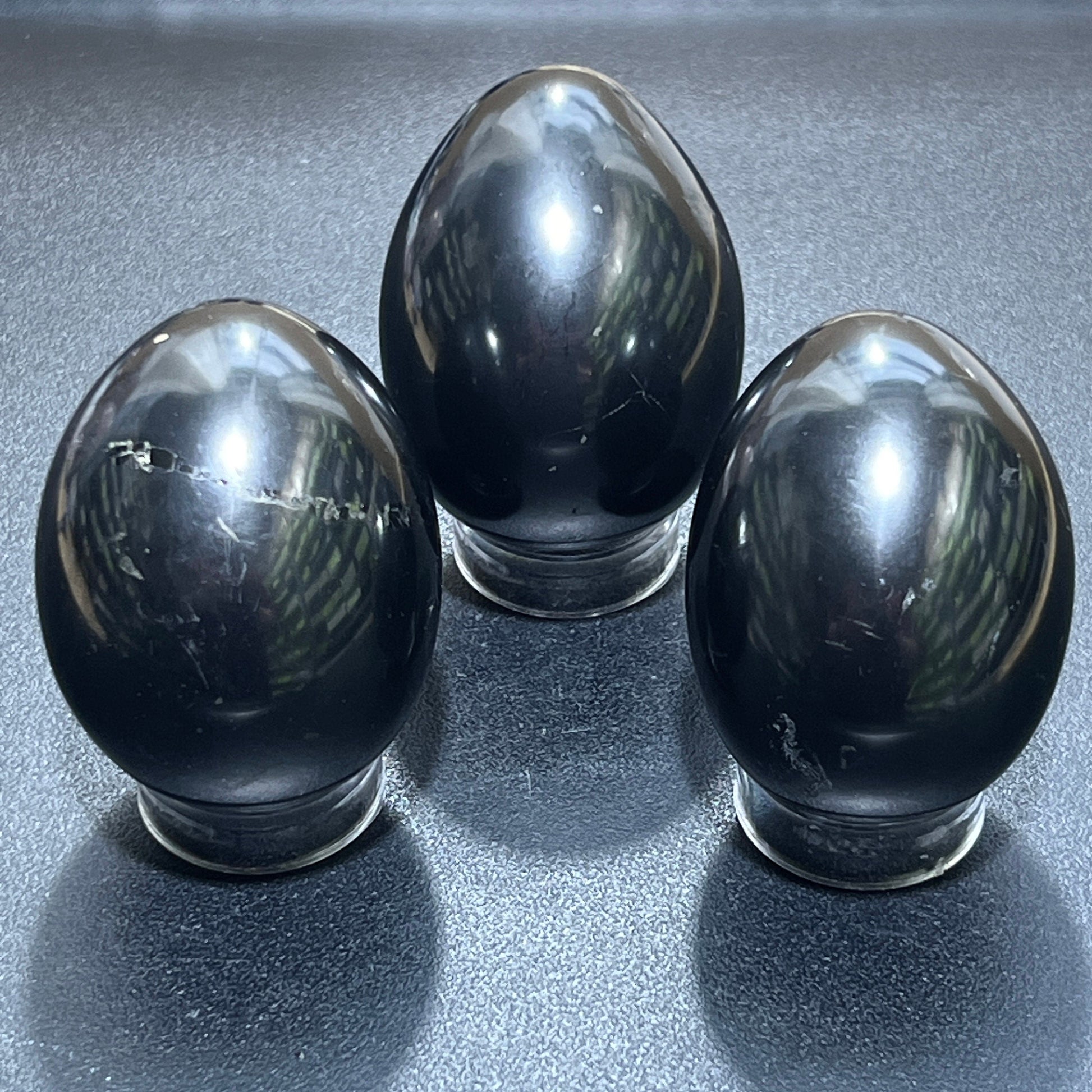 Black Shungite Polished Egg Carving Wholesale