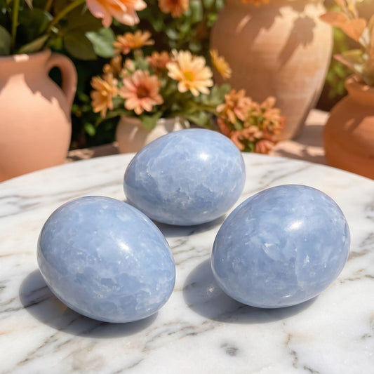 Blue Calcite Crystal Egg Carving Wholesale