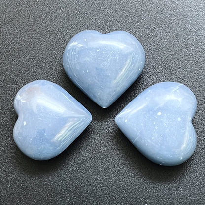 Blue Angelite Crystal Puffy Heart Carving Wholesale